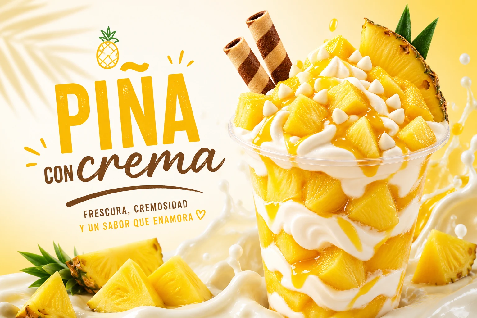 Piña con crema Fressnia